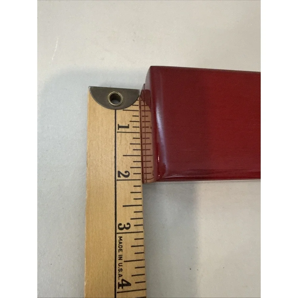 Vtg Helzberg Diamonds Double Ring Box Jewelry Cherrywood  Empty Wood Wedding